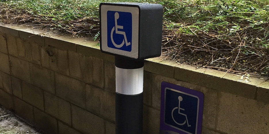 disabled parking space bollard